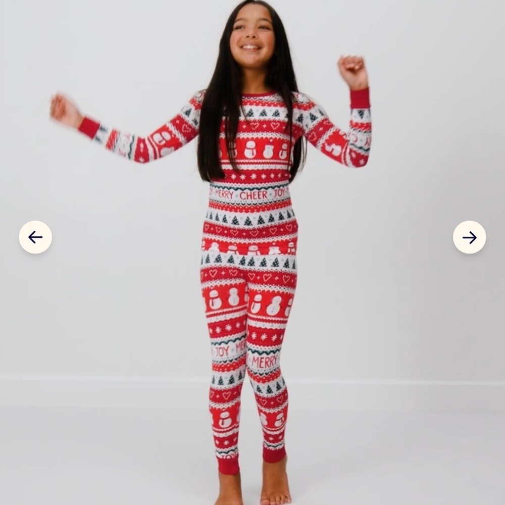 Little Sleepies Fair Isle Festive Holiday Pajamas Size 12/14